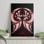 Maori Rugby Custom Ngaru Mangopare Canvas Wall Art Black Red Whetu Niho Taniwha Motif