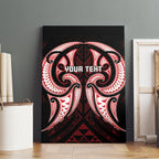 Maori Rugby Custom Ngaru Mangopare Canvas Wall Art Black Red Whetu Niho Taniwha Motif