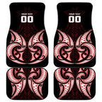 Maori Rugby Custom Ngaru Mangopare Car Mats Black Red Whetu Niho Taniwha Motif