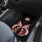 Maori Rugby Custom Ngaru Mangopare Car Mats Black Red Whetu Niho Taniwha Motif