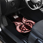 Maori Rugby Custom Ngaru Mangopare Car Mats Black Red Whetu Niho Taniwha Motif