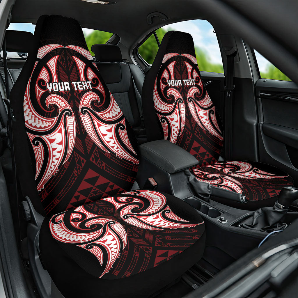 Maori Rugby Custom Ngaru Mangopare Car Seat Cover Black Red Whetu Niho Taniwha Motif