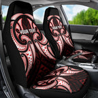 Maori Rugby Custom Ngaru Mangopare Car Seat Cover Black Red Whetu Niho Taniwha Motif