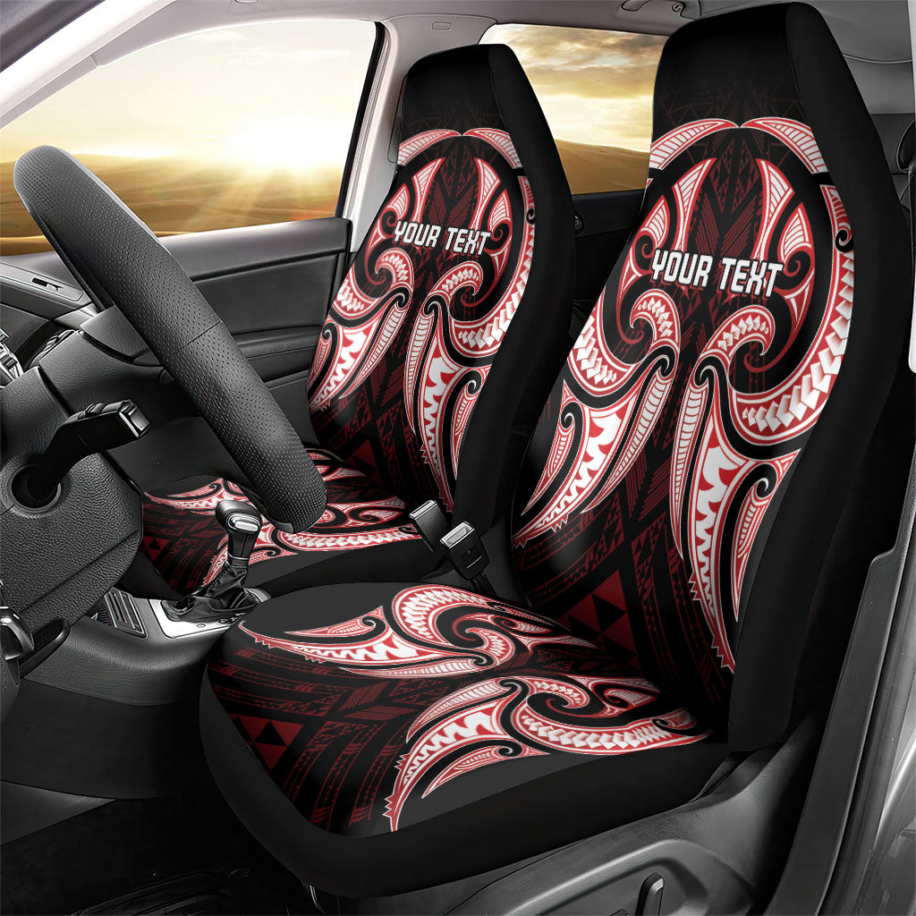 Maori Rugby Custom Ngaru Mangopare Car Seat Cover Black Red Whetu Niho Taniwha Motif