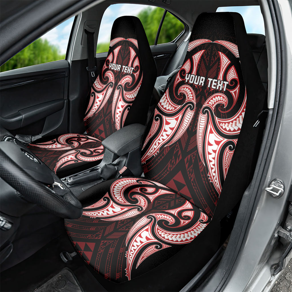 Maori Rugby Custom Ngaru Mangopare Car Seat Cover Black Red Whetu Niho Taniwha Motif