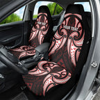 Maori Rugby Custom Ngaru Mangopare Car Seat Cover Black Red Whetu Niho Taniwha Motif