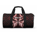Maori Rugby Custom Ngaru Mangopare Duffle Bag Black Red Whetu Niho Taniwha Motif