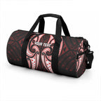Maori Rugby Custom Ngaru Mangopare Duffle Bag Black Red Whetu Niho Taniwha Motif