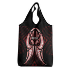 Maori Rugby Custom Ngaru Mangopare Grocery Bag Black Red Whetu Niho Taniwha Motif