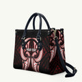 Maori Rugby Custom Ngaru Mangopare Leather Bag Black Red Whetu Niho Taniwha Motif
