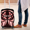 Maori Rugby Custom Ngaru Mangopare Luggage Cover Black Red Whetu Niho Taniwha Motif