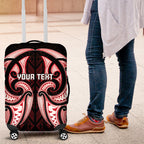 Maori Rugby Custom Ngaru Mangopare Luggage Cover Black Red Whetu Niho Taniwha Motif