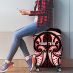 Maori Rugby Custom Ngaru Mangopare Luggage Cover Black Red Whetu Niho Taniwha Motif