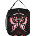 Maori Rugby Custom Ngaru Mangopare Lunch Bag Black Red Whetu Niho Taniwha Motif