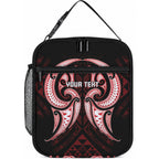 Maori Rugby Custom Ngaru Mangopare Lunch Bag Black Red Whetu Niho Taniwha Motif