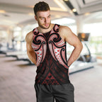 Maori Rugby Custom Ngaru Mangopare Men Tank Top Black Red Whetu Niho Taniwha Motif