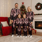 Maori Rugby Custom Ngaru Mangopare Christmas Pajama Set Black Red Whetu Niho Taniwha Motif