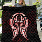 Maori Rugby Custom Ngaru Mangopare Quilt Black Red Whetu Niho Taniwha Motif
