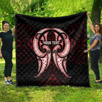 Maori Rugby Custom Ngaru Mangopare Quilt Black Red Whetu Niho Taniwha Motif