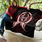 Maori Rugby Custom Ngaru Mangopare Quilt Black Red Whetu Niho Taniwha Motif