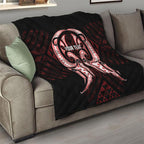 Maori Rugby Custom Ngaru Mangopare Quilt Black Red Whetu Niho Taniwha Motif