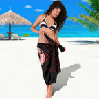 Maori Rugby Custom Ngaru Mangopare Sarong Black Red Whetu Niho Taniwha Motif