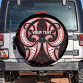Maori Rugby Custom Ngaru Mangopare Spare Tire Cover Black Red Whetu Niho Taniwha Motif