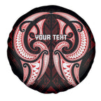 Maori Rugby Custom Ngaru Mangopare Spare Tire Cover Black Red Whetu Niho Taniwha Motif