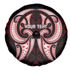 Maori Rugby Custom Ngaru Mangopare Spare Tire Cover Black Red Whetu Niho Taniwha Motif