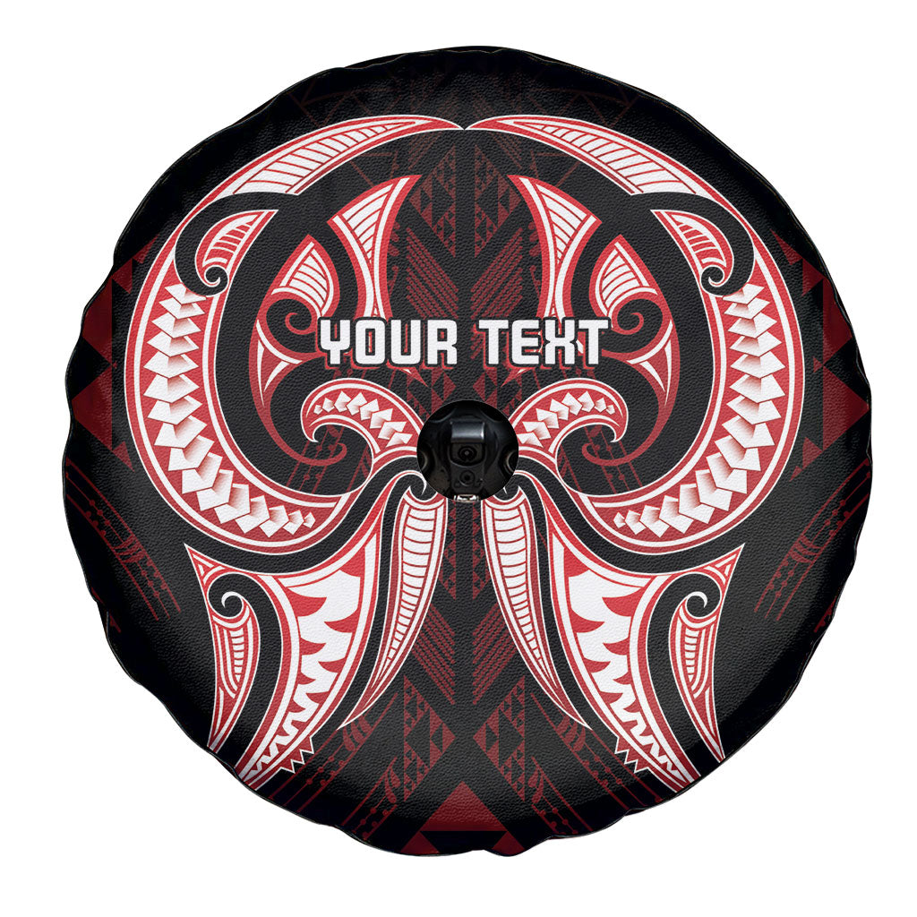 Maori Rugby Custom Ngaru Mangopare Spare Tire Cover Black Red Whetu Niho Taniwha Motif