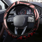 Maori Rugby Ngaru Mangopare Steering Wheel Cover Black Red Whetu Niho Taniwha Motif