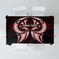 Maori Rugby Custom Ngaru Mangopare Tablecloth Black Red Whetu Niho Taniwha Motif