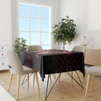Maori Rugby Custom Ngaru Mangopare Tablecloth Black Red Whetu Niho Taniwha Motif
