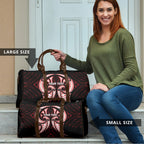 Maori Rugby Custom Ngaru Mangopare Travel Bag Black Red Whetu Niho Taniwha Motif