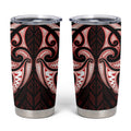 Maori Rugby Custom Ngaru Mangopare Tumbler Cup Black Red Whetu Niho Taniwha Motif