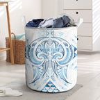 Maori Rugby Custom Ngaru Mangopare Laundry Basket Kahui Whetu Niho Taniwha Motif