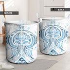 Maori Rugby Custom Ngaru Mangopare Laundry Basket Kahui Whetu Niho Taniwha Motif