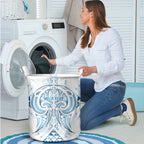 Maori Rugby Custom Ngaru Mangopare Laundry Basket Kahui Whetu Niho Taniwha Motif