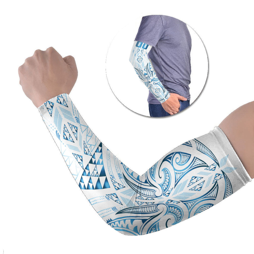 Maori Rugby Custom Ngaru Mangopare Arm Sleeves Kahui Whetu Niho Taniwha Motif