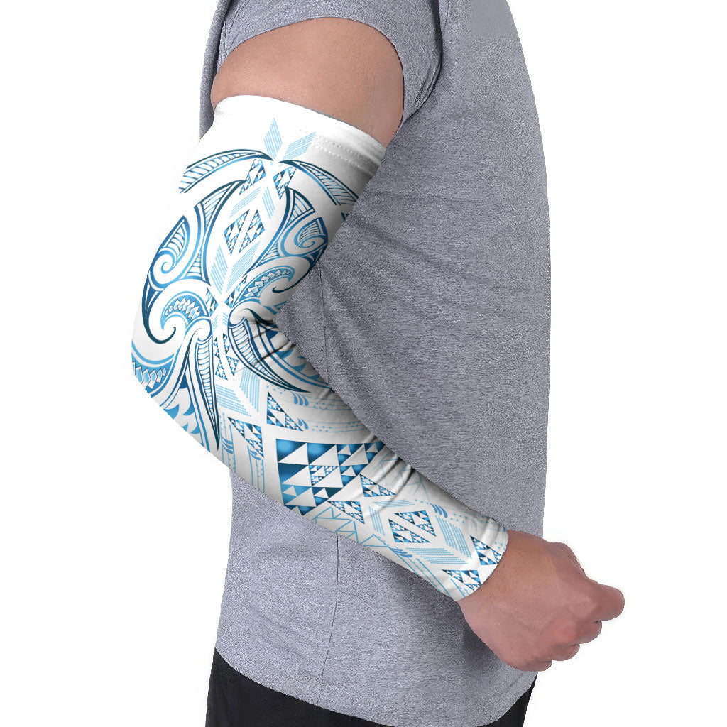 Maori Rugby Custom Ngaru Mangopare Arm Sleeves Kahui Whetu Niho Taniwha Motif