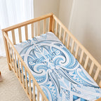 Maori Rugby Custom Ngaru Mangopare Baby Bed Cover Kahui Whetu Niho Taniwha Motif