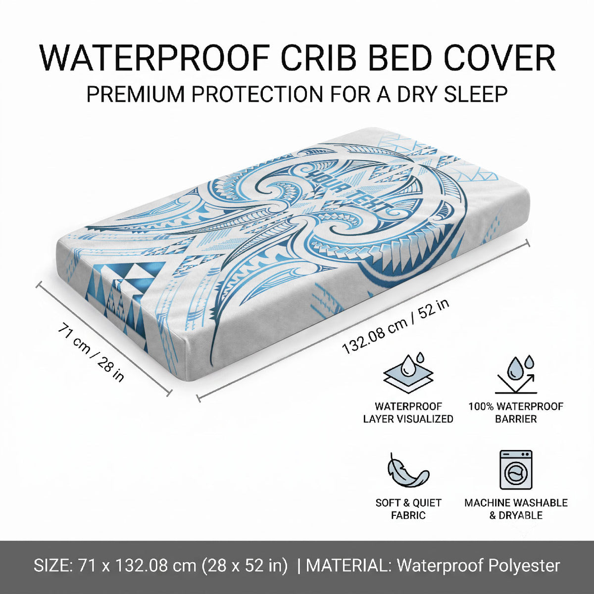 Maori Rugby Custom Ngaru Mangopare Baby Bed Cover Kahui Whetu Niho Taniwha Motif