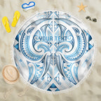 Maori Rugby Custom Ngaru Mangopare Beach Blanket Kahui Whetu Niho Taniwha Motif