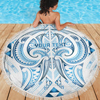 Maori Rugby Custom Ngaru Mangopare Beach Blanket Kahui Whetu Niho Taniwha Motif