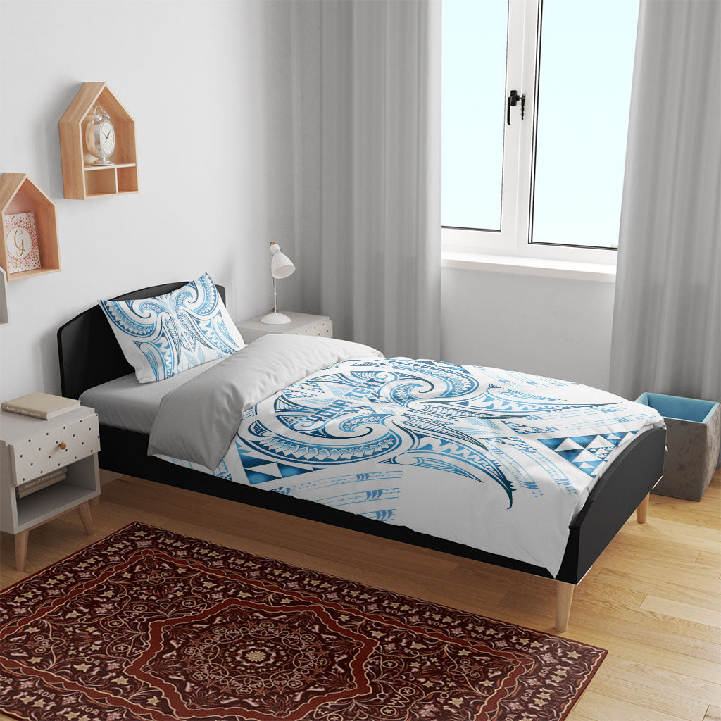 Maori Rugby Custom Ngaru Mangopare Bedding Set Kahui Whetu Niho Taniwha Motif
