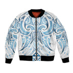 Maori Rugby Custom Ngaru Mangopare Bomber Jacket Kahui Whetu Niho Taniwha Motif