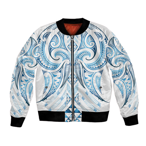 Maori Rugby Custom Ngaru Mangopare Bomber Jacket Kahui Whetu Niho Taniwha Motif