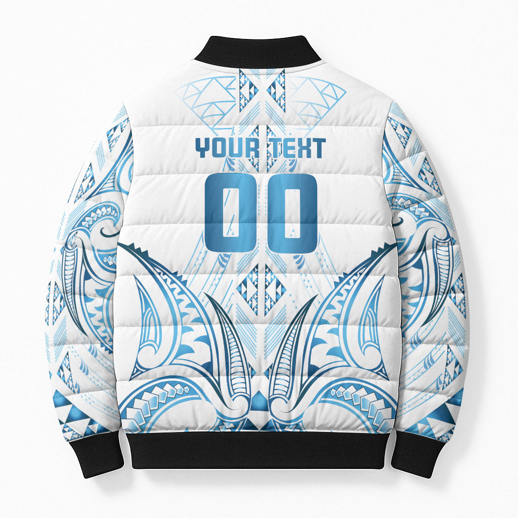 Maori Rugby Custom Ngaru Mangopare Bomber Puffer Jacket Kahui Whetu Niho Taniwha Motif