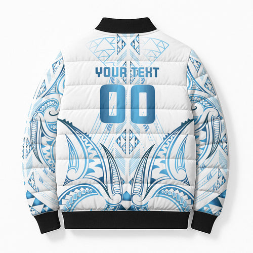 Maori Rugby Custom Ngaru Mangopare Bomber Puffer Jacket Kahui Whetu Niho Taniwha Motif