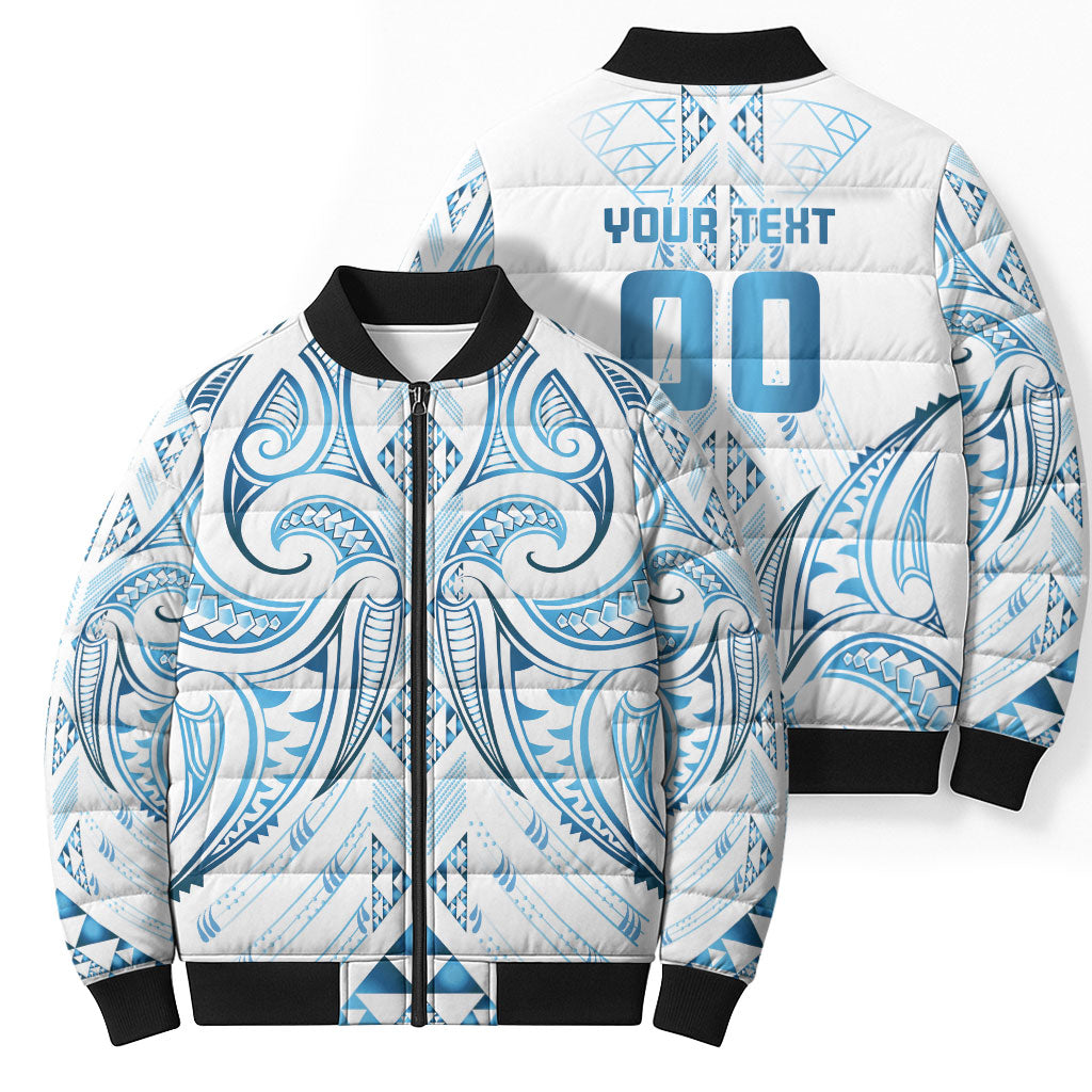 Maori Rugby Custom Ngaru Mangopare Bomber Puffer Jacket Kahui Whetu Niho Taniwha Motif